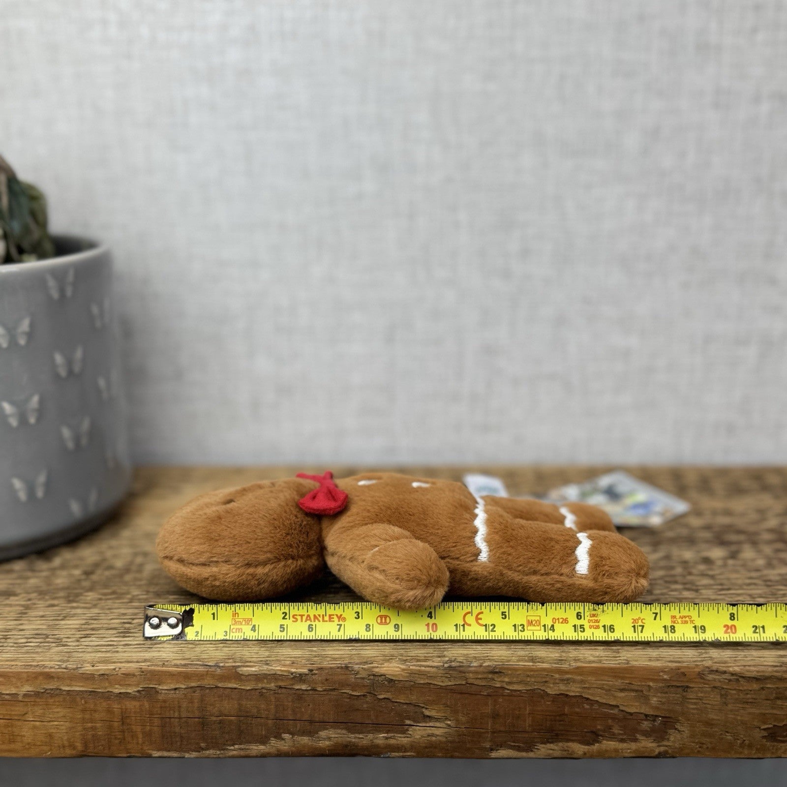 Jellycat Small Jolly Gingerbread Fred - Older Style Red Bow Gingerbread Plush 9"