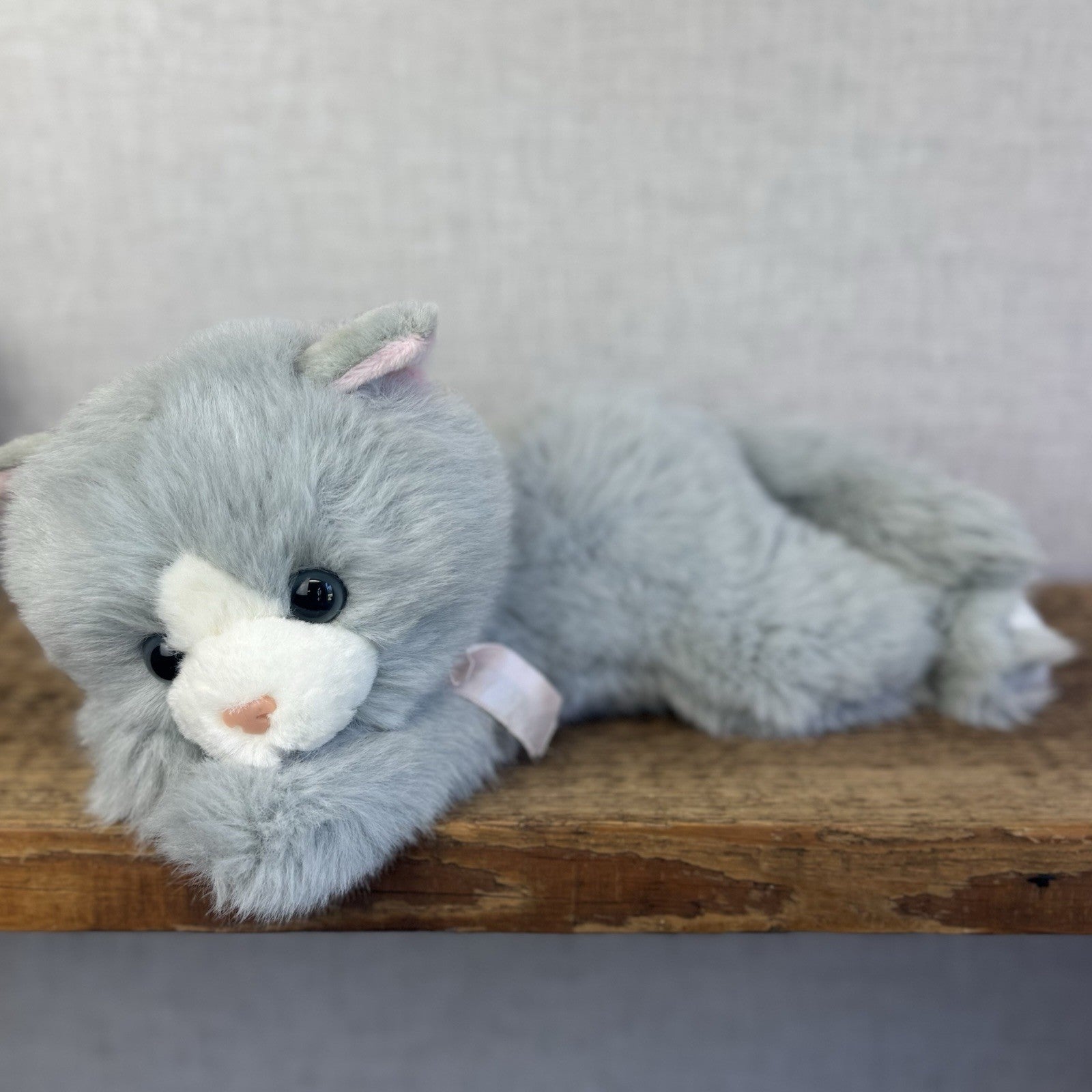 Chosen International Floppy Grey  Beanie Kitten - Vintage Grey Kitten ESSA 12”