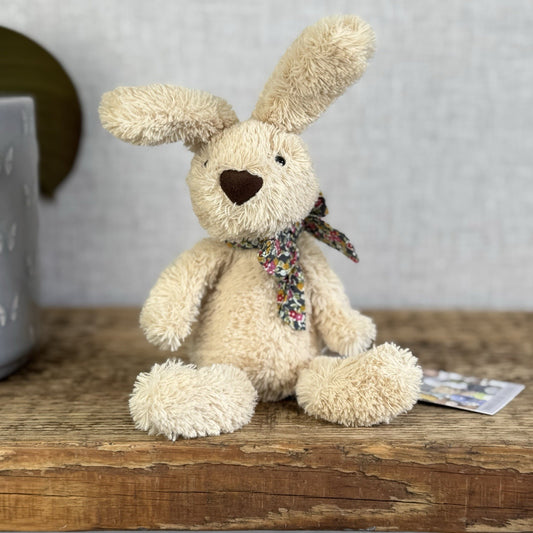 Jellycat Rufus Rabbit Lost & Found Friends  Tiny Rabbit With Bow Rare Retired 7"