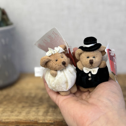Russ Berrie Miniature Bride & Groom 3" - Tiny Wedding Gift Rare Vintage Retired 