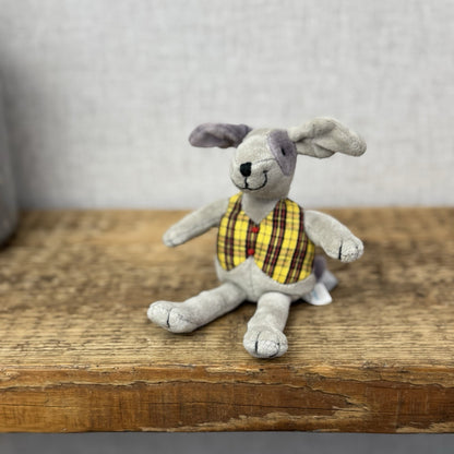 Jellycat Waistcoat Pup Dog - Small Vintage Puppy Beanie In Waistcoat Tiny 6"