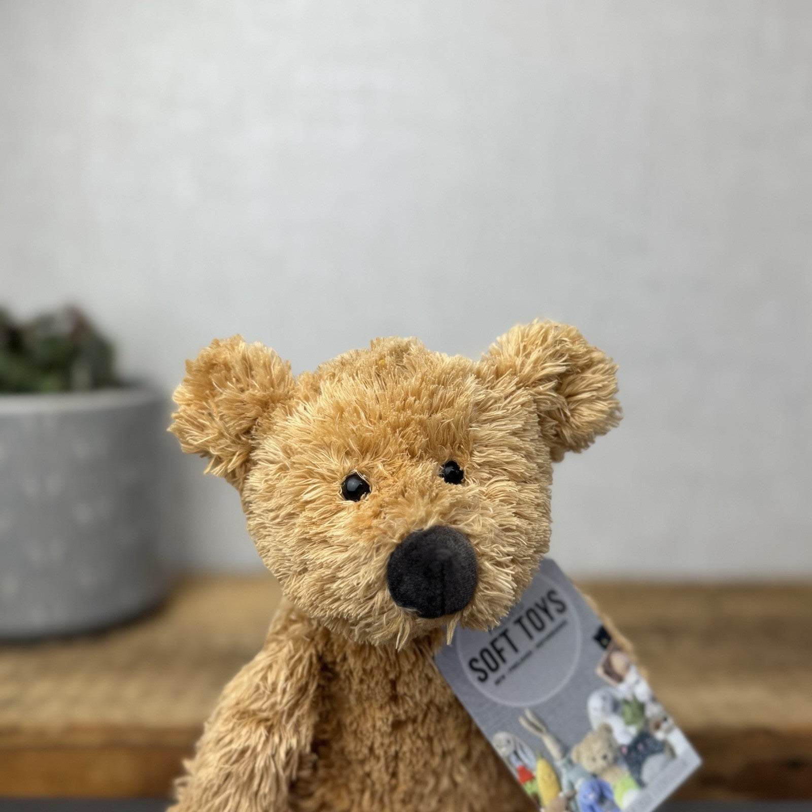 Jellycat  Tumbler Bear - Golden Scruffy Bunglie Style Bear Beanie Plush 10”