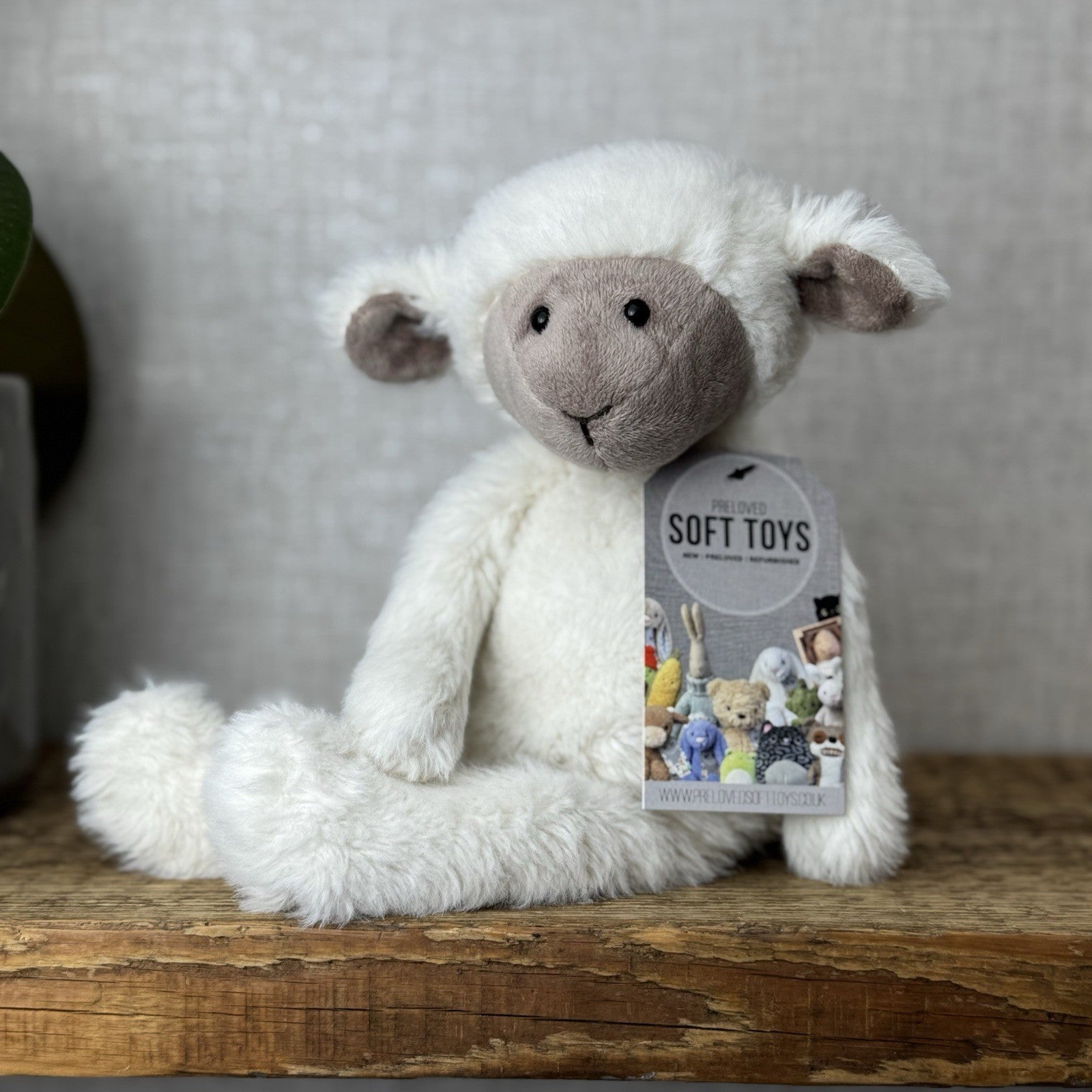 Jellycat Sweetie Lamb - Fluffy White Beige Face Lamb Sheep Beanie Rare 11"