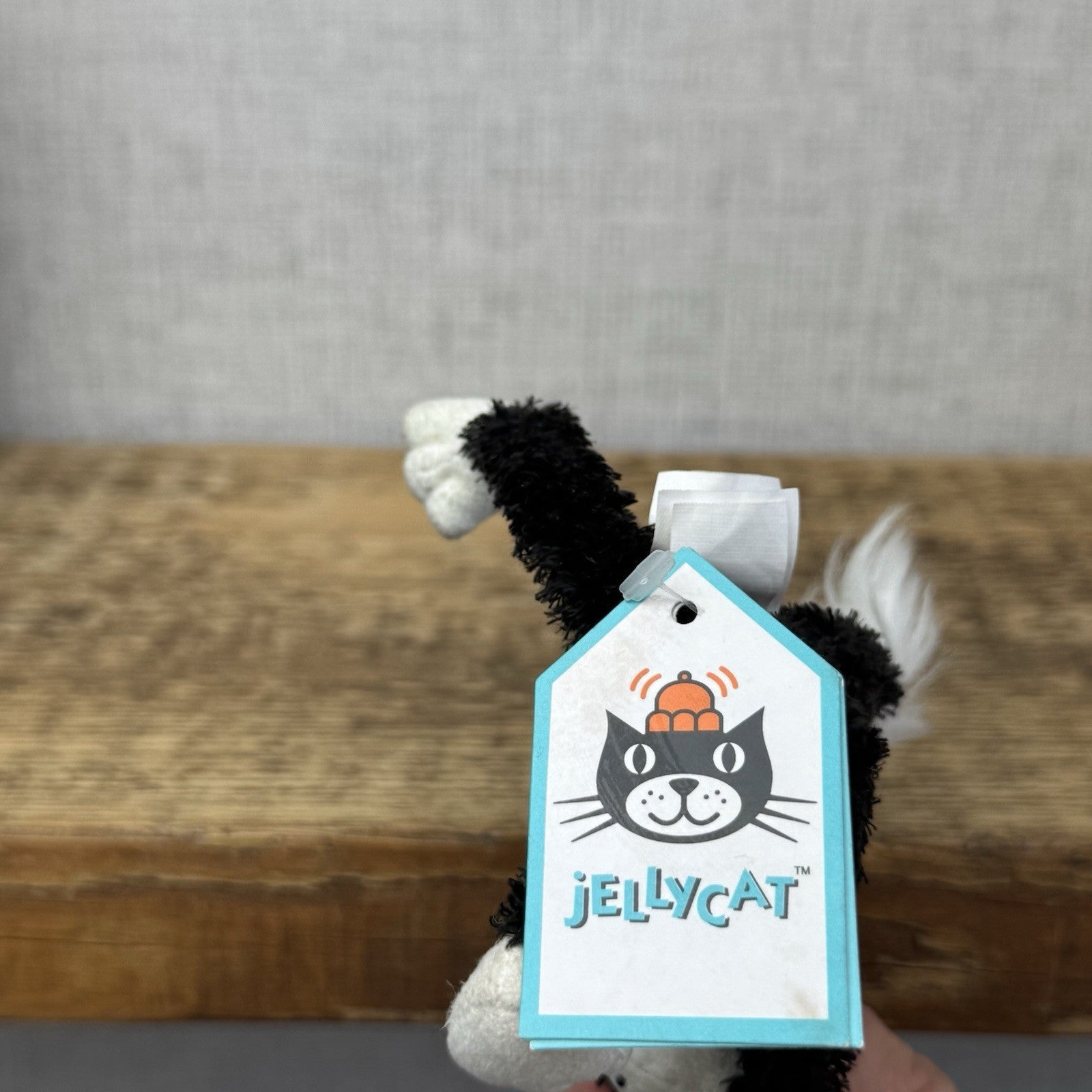 Jellycat Dodger The Alley Cat Keyring- Rare Vintage Jellycat Miniature With Tags