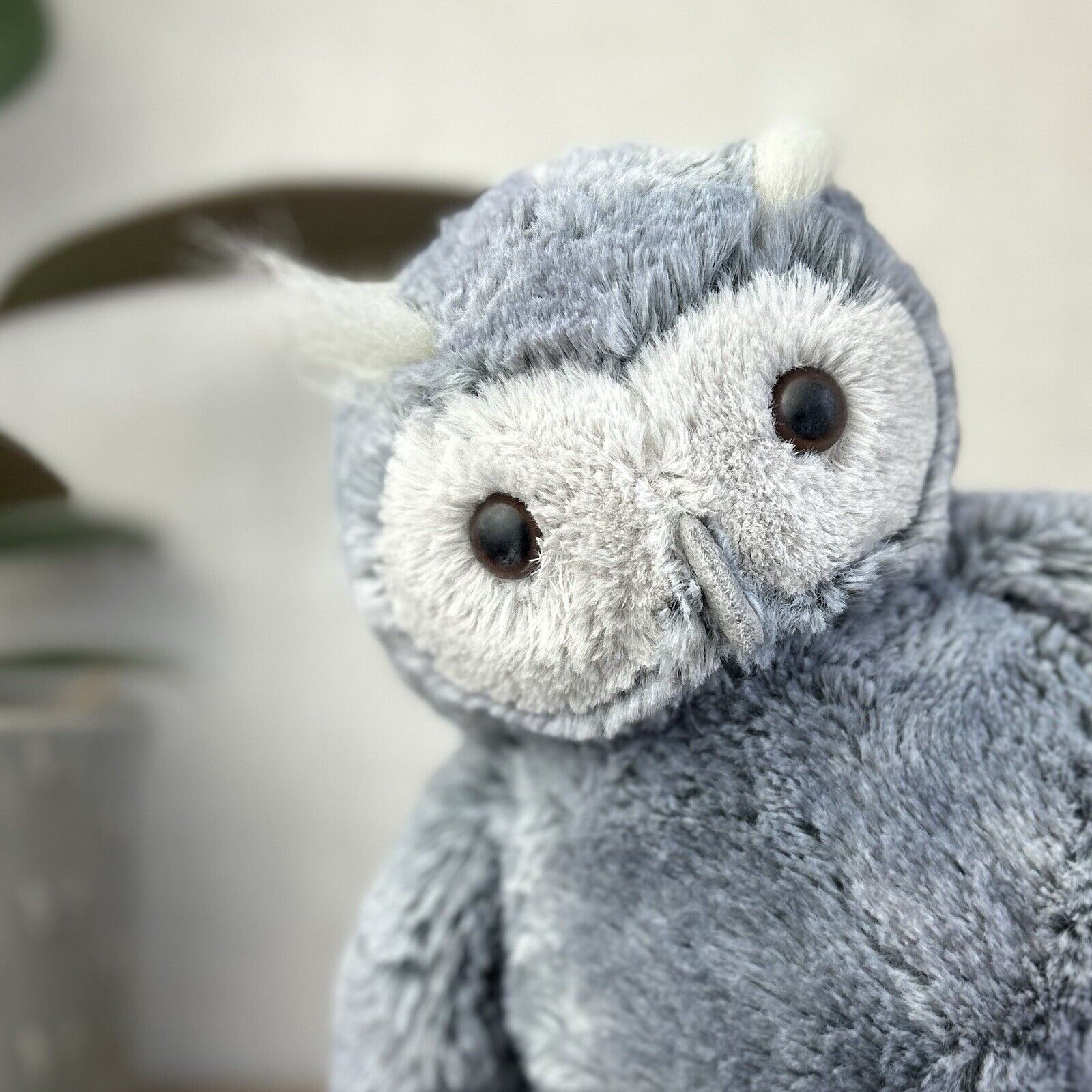 Jellycat Bashful Owl Forest Folk Oak Owl Retired Grey/Silver Woodland Owl 12"