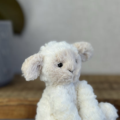 Jellycat Tiny Baby Fuddlewuddle Lamb - Baby Pocket Pal Beanie White Lamb 4” (#2)