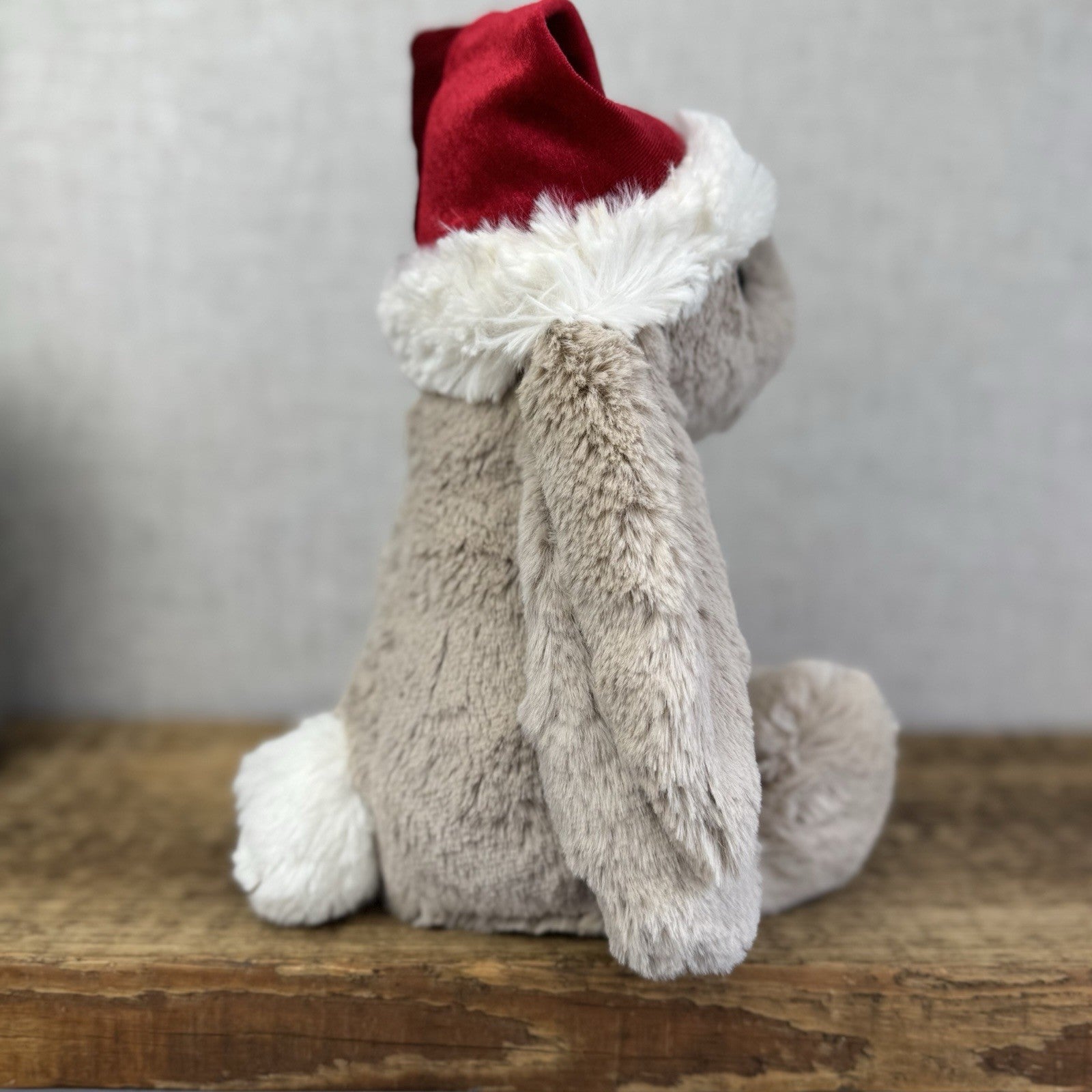 Jellycat Bashful Christmas Bunny - Beige Bunny Christmas Hat NWOT 12"