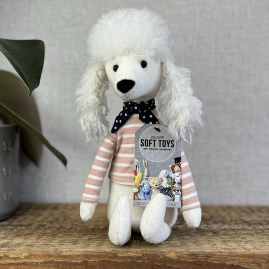 Jellycat Beatnik Buddy Poodle - White Puppy Dog In Jumper Scandi Cute Plush 12”