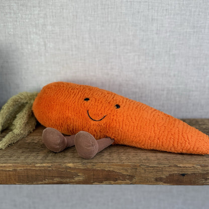 Jellycat Large Amuseable Carrot - Orange Fluffy Carrot Beanie Plush Retired 15"