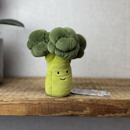 Jellycat Vivacious Broccoli - Soft Toy Food Play Vegetables Suede Beanie 8”