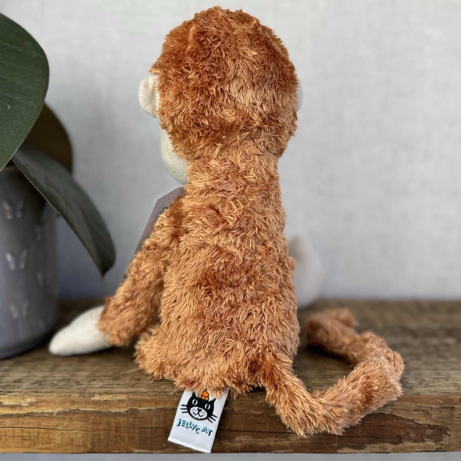 Jellycat Doolally Monkey Chimp Vintage Fluffy Orange Monkey Beanie Plush