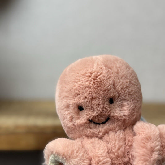 Jellycat Baby Odell Octopus - Small Pink Soft Toy Octopus Beanie Plush 5" (2)
