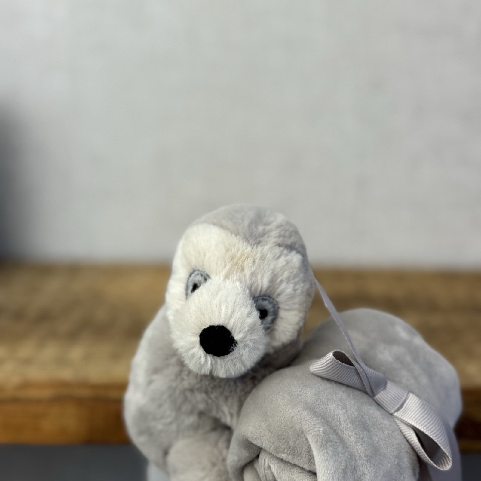 Jellycat Bailey Sloth - Shooshu Sloth Soother Comfort Blanket Grey Retired Rare