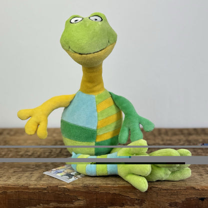 Jellycat Leggy Frog - Green Vintage Patchwork Soft Toy Rare 12"