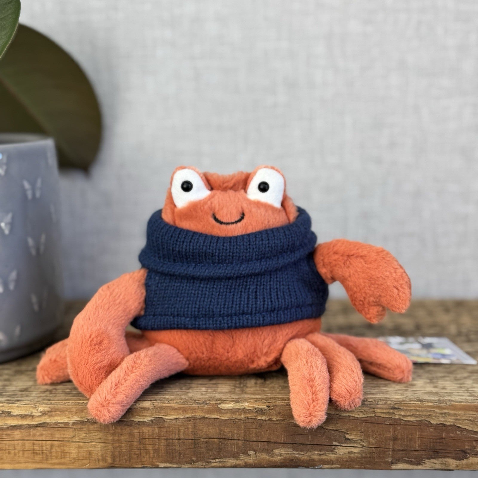Jellycat Cozy Crew Crab - Orange Crab Beanie In A Jumper - Jellycat Crab 5" (#2)
