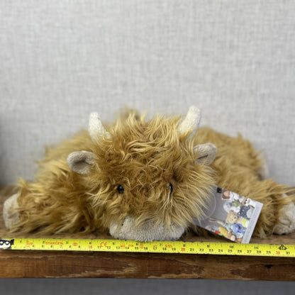 Jellycat Medium Truffles Highland Cow - Orange Fluffy Pillow Vintage Plush 14”