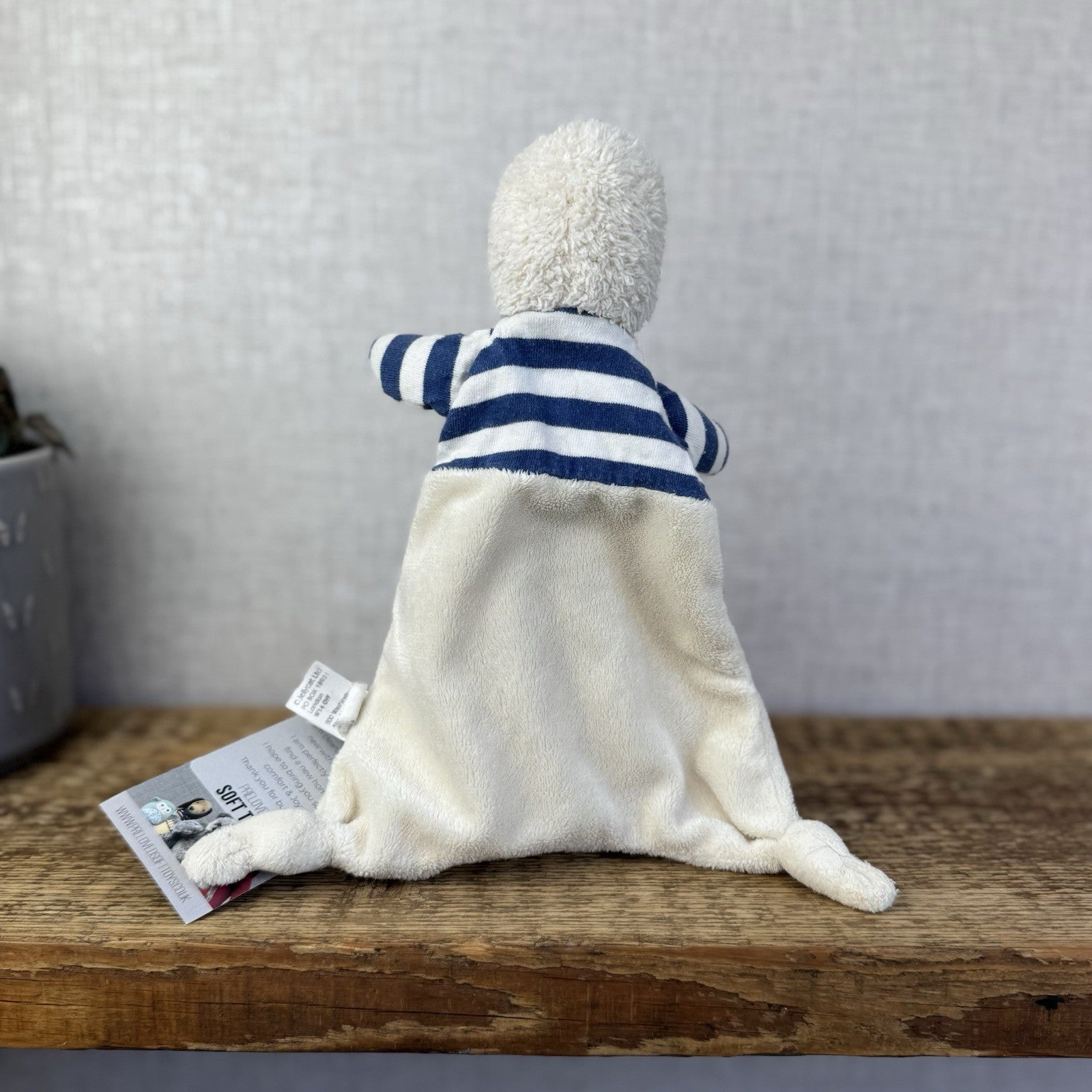 Jellycat Berdita Duck Soother Comfort Blanket - Cream & Navy Baby Duck Comforter