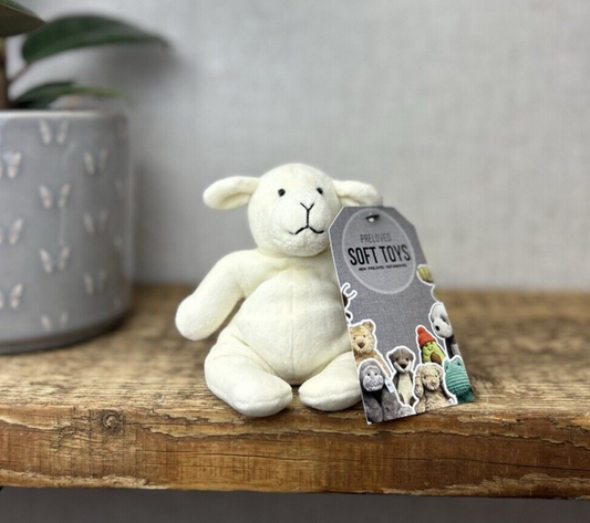 Jellycat Squidgikins Lamb - Small Vintage Beanie Velour - White Lamb Beanie 5"