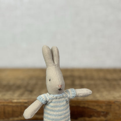 Maileg Micro Rabbit - Mint/Off White Knitted Romper Suit NWOT 