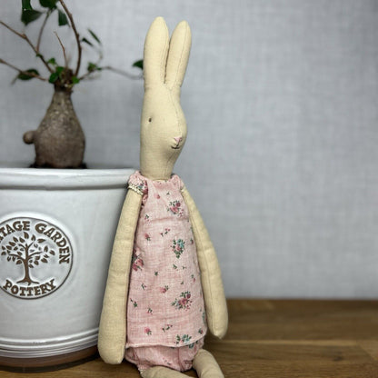 Maileg Medium Rabbit 2016 - ID 16-3200-00 - Floral Set Rabbit Retired - 20”/51cm