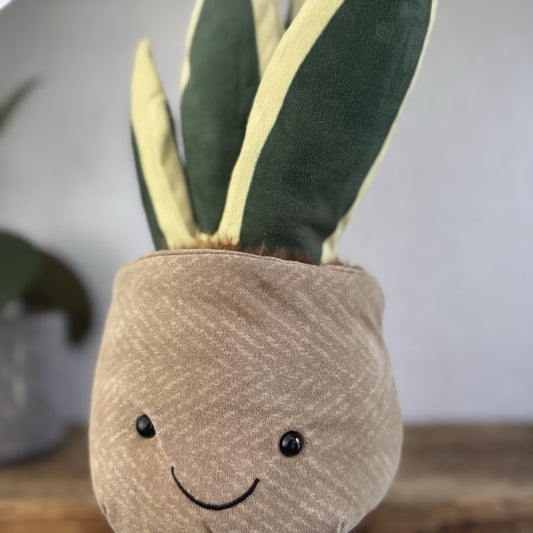 Jellycat Amuseable Snake Plant - Large Potted Plant Plush Beanie Retired 16”
