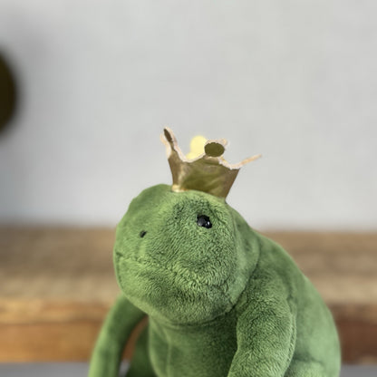 Jellycat Little Frederick Green Frog Prince Gold Crown - New With Tags 