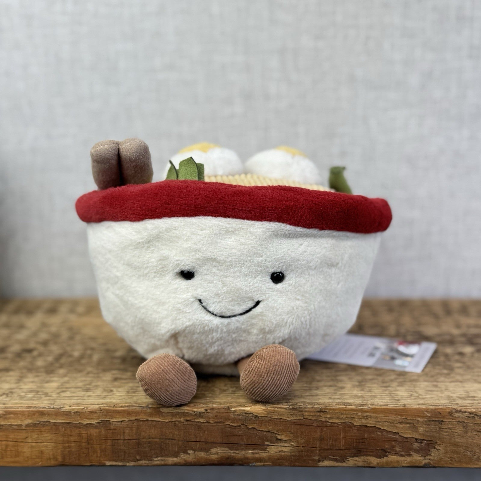 Jellycat Amuseable Ramen Bowl Retired - Bowl Noodles Food Plush Beanie NWOT 5"