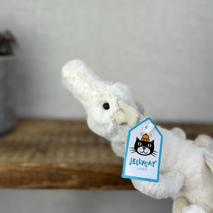 Jellycat Little Snow Dragon - White Dragon Laying Soft Toy Retired New With Tags