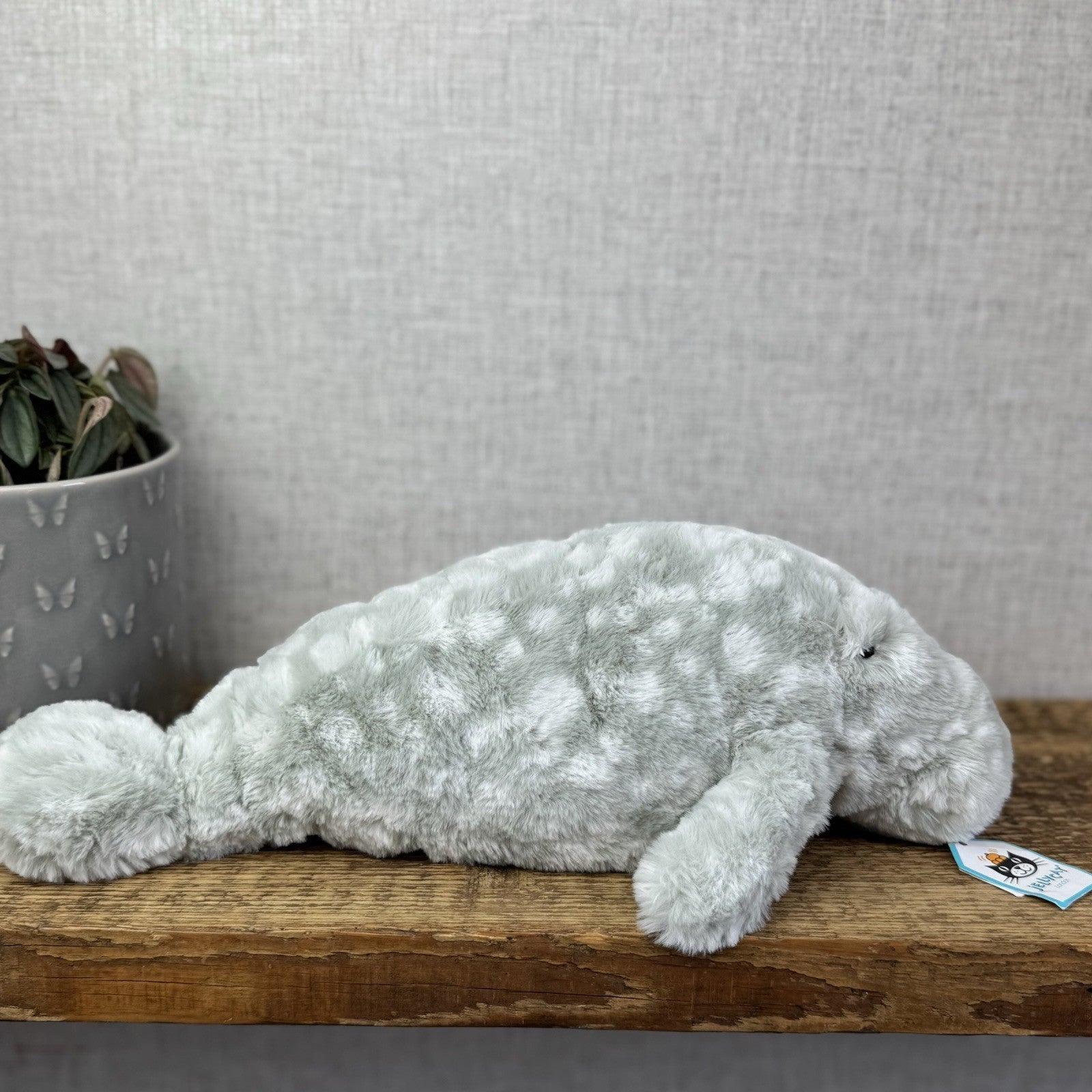 Jellycat Little Billow Manatee - New With Tags Detached Little Grey Spotty Rare