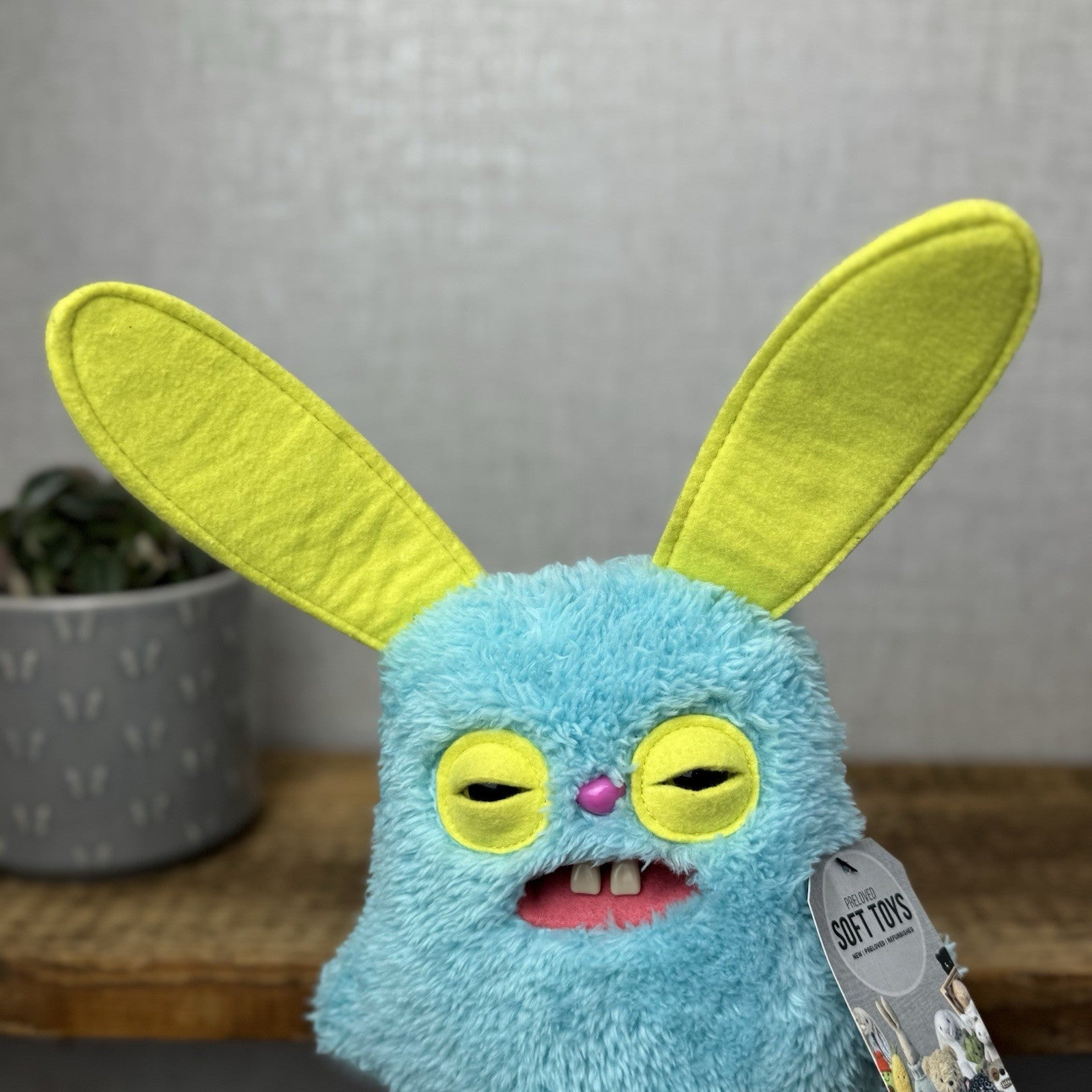 Fuggler Rabid Rabbit Snuggler Edition - Blue Bunny Funny Ugly Monster Plush 
