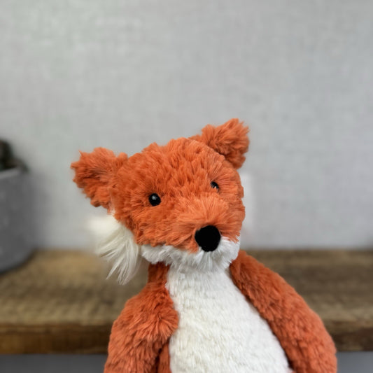 Jellycat Crumble Fox - Medium Sitting Textured Red Fox Retired New With Tags 
