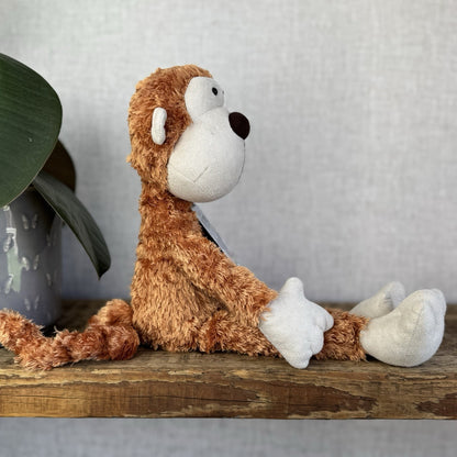 Jellycat Doolally Monkey Chimp Vintage Fluffy Orange Monkey Beanie Plush