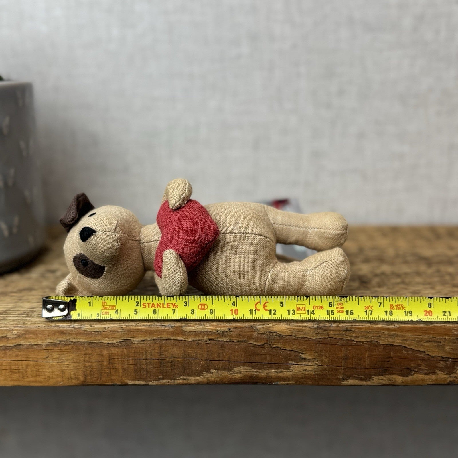 Jellycat Mini Messenger Puppy Dog - Dog Holding Heart Mini Linen Pup Retired 8"