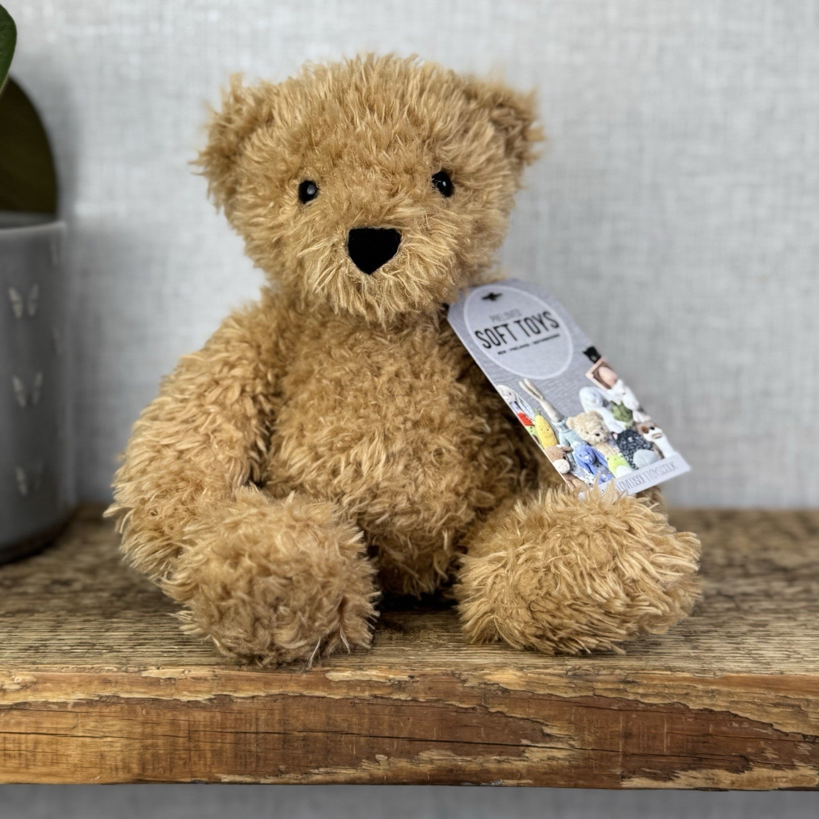 Jellycat Small Theodore Bear - Curly Brown Bear Beanie Plush Cute Retired 10"