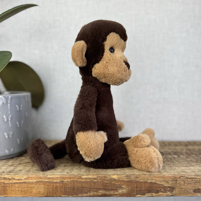 Jellycat Wumper Monkey - New With Tags Deep Brown Monkey Soft Beanie Retired 12”