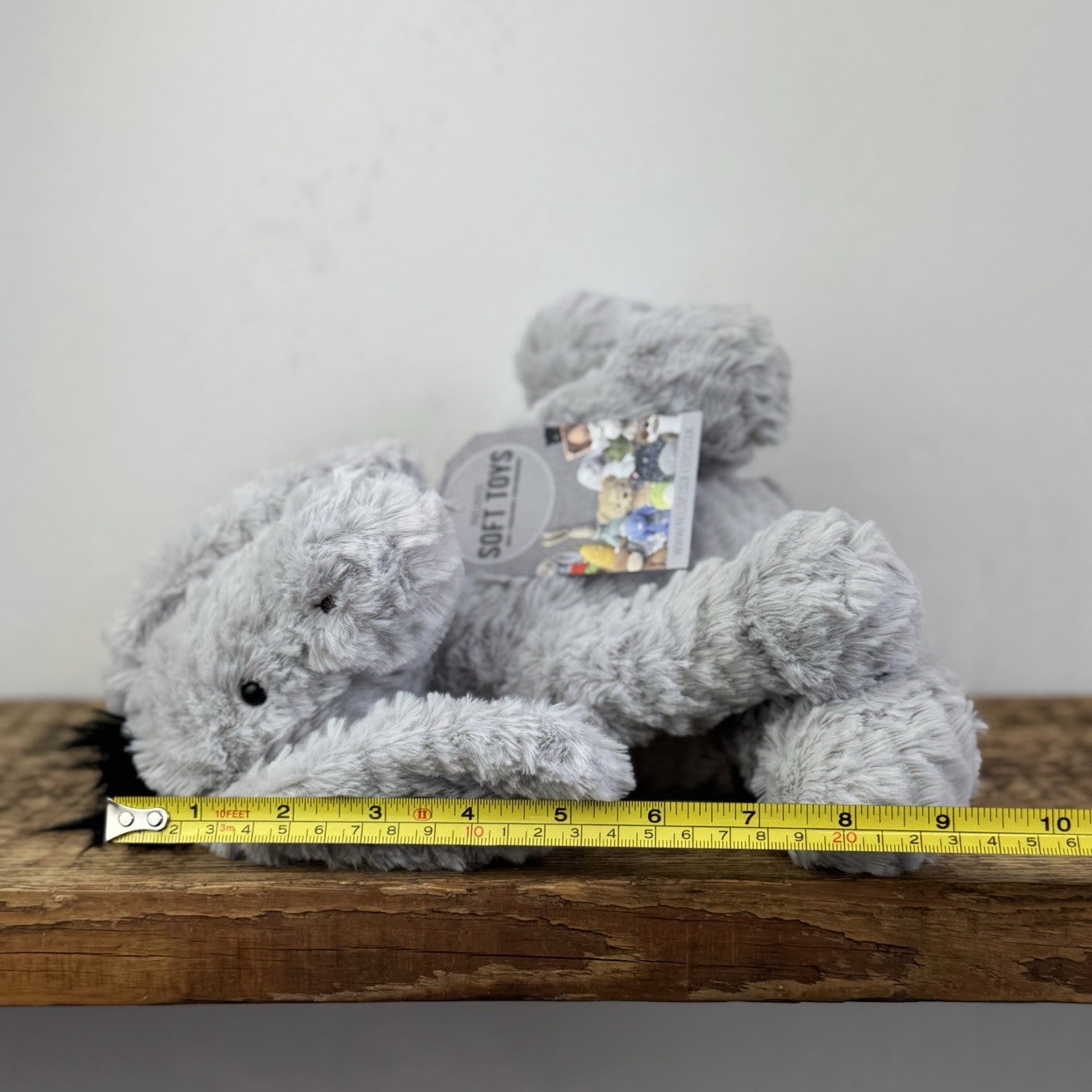 Jellycat Fuddlewuddle Donkey (First Release) Light Grey Textured Donkey Plush 8"
