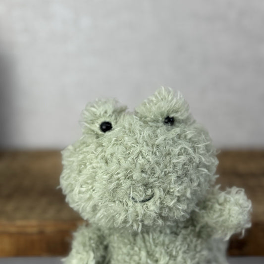 Jellycat Little Frog - Fluffy LightLight Green Frog  Beanie Plush New With Tags