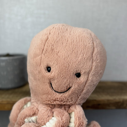 Jellycat Large Odell Octopus - Peach Large Octopus Beanie Retired Pink 20” NWOT