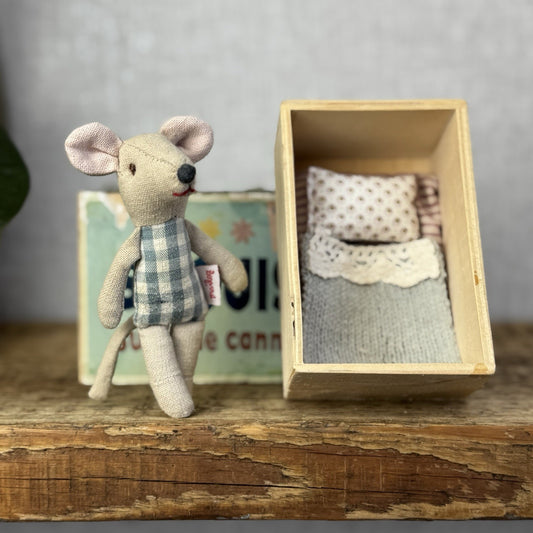 Maileg St Louis Matchbox Mouse - Wooden Matchbox Vintage Rare (Damage Matchbox)