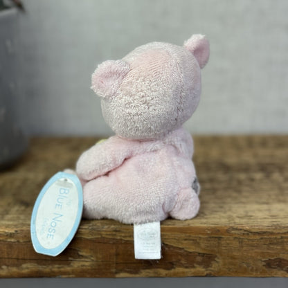 Blue Nose Friends Cuddles #49 - Mini Pink Bear Beanie With Flower Collectible 5"