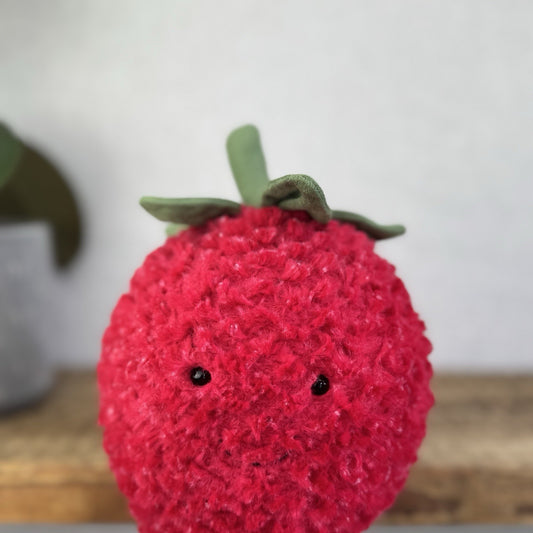 Jellycat Amuseable Strawberry - Large Beanie Strawberry Fruit Plush NWOT 8"