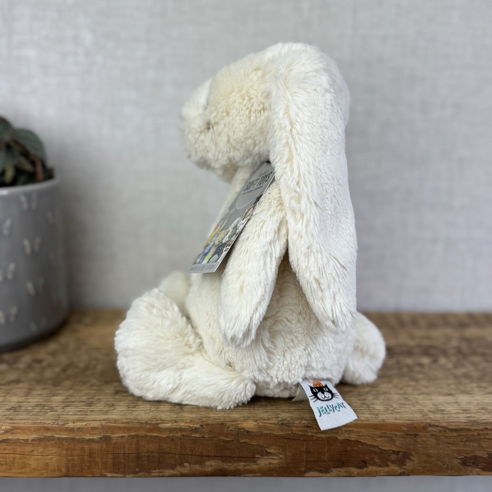 Jellycat Medium Cream Bashful Rabbit - Old Bashful With Whiskers Rare 12”