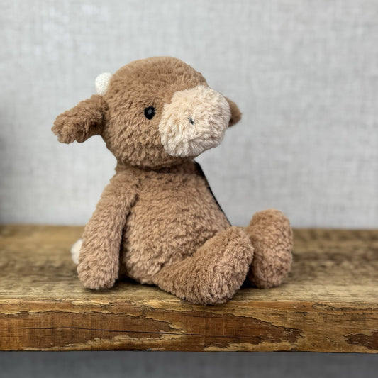 Jellycat Tumbletuft Cow - Small Brown Highland Cow Beanie Soft Toy Retired 8”