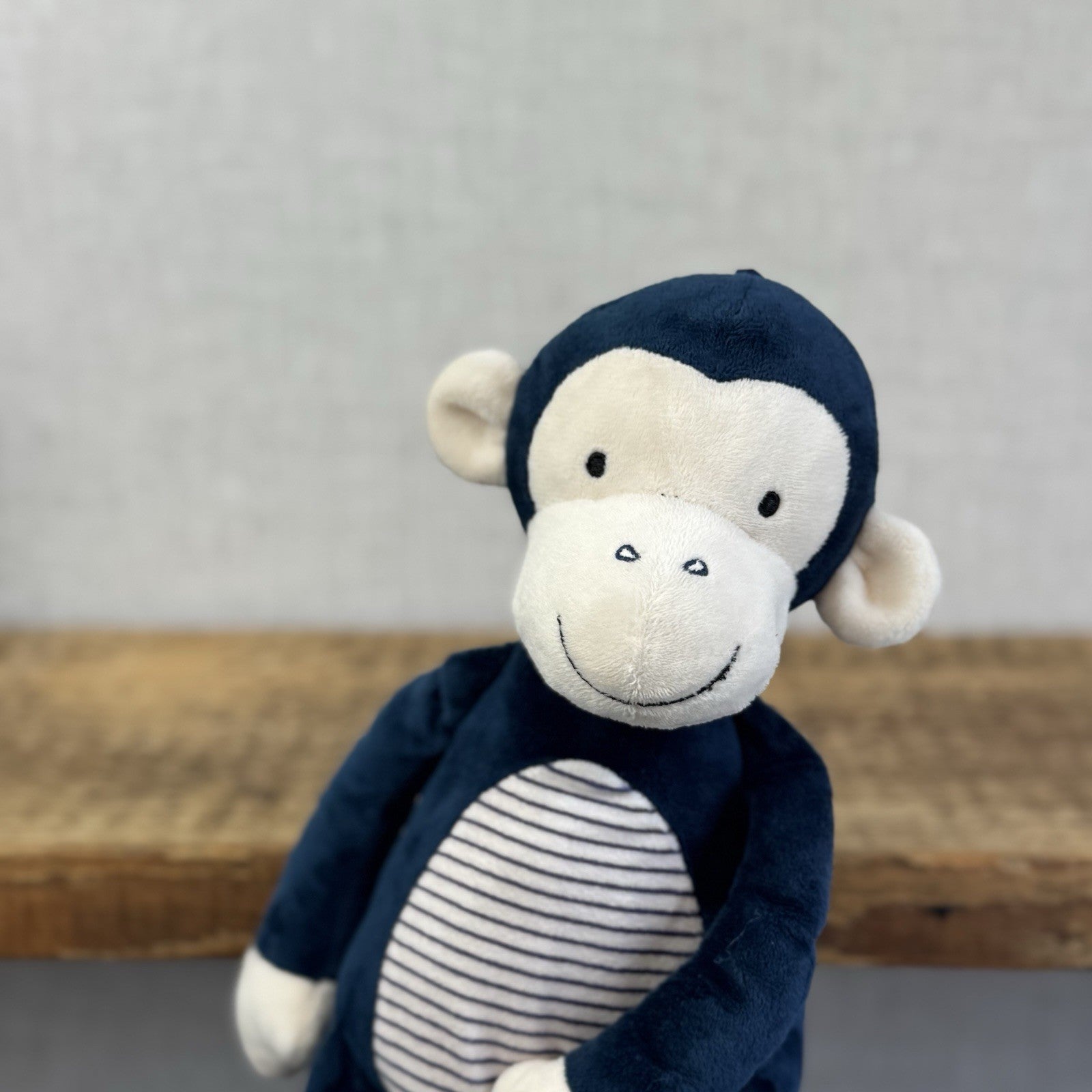 Marks & Spencers Soft Toy Monkey Chime - Navy Monkey Soft Toy Retired 09444270