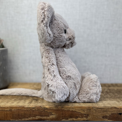 Jellycat Medium Grey Bashful Mouse - Mouse Soft Toy Whiskers Retired Rare 12"