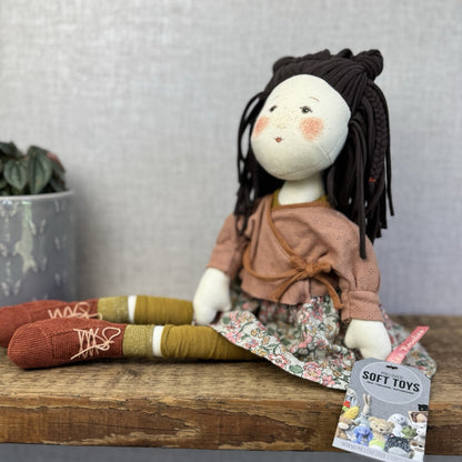 Moulin Rory - Les Rosalies Marjolaine Rag Doll - Scandinavian Doll Soft Toy 16”