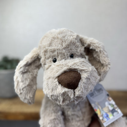 Jellycat Large Riley Fuddlewuddle Pup - Light Grey White Company Exclusive 12"