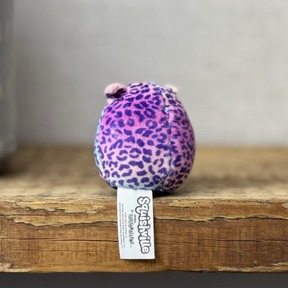 Squishmallow Squishville - Kat The Leopard - Purple Glittery Cat Leopard Mini 2"