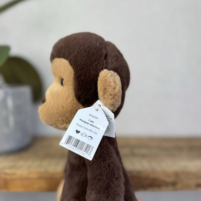 Jellycat Wumper Monkey - New With Tags Deep Brown Monkey Soft Beanie Retired 12”