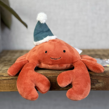 Jellycat Celebration Crustacean Crab Red Crab Soft Toy In Hat Cute Retired 5”